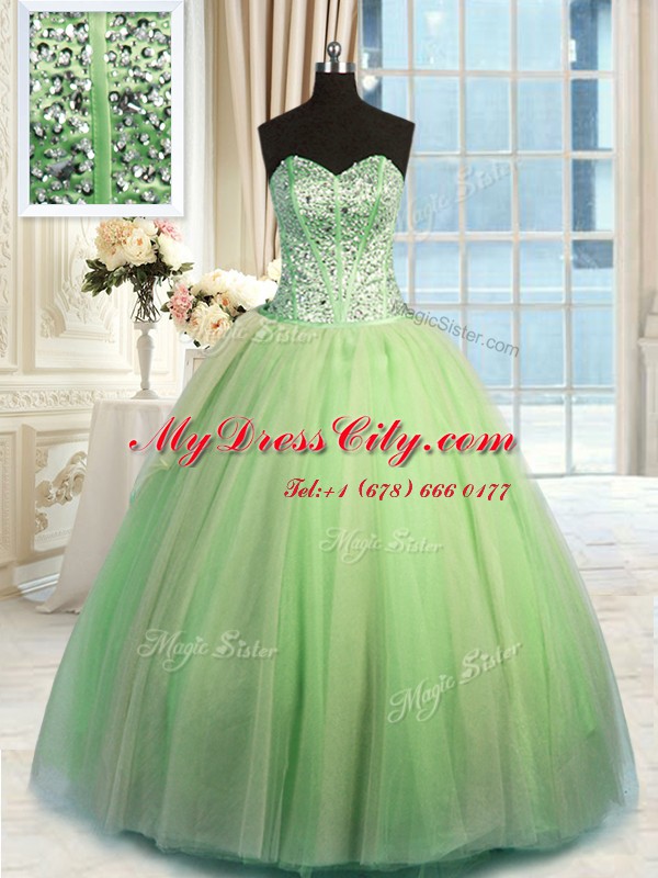 Yellow Green Quinceanera Dresses Military Ball and Sweet 16 and Quinceanera and For with Beading and Ruching Sweetheart Sleeveless Lace Up