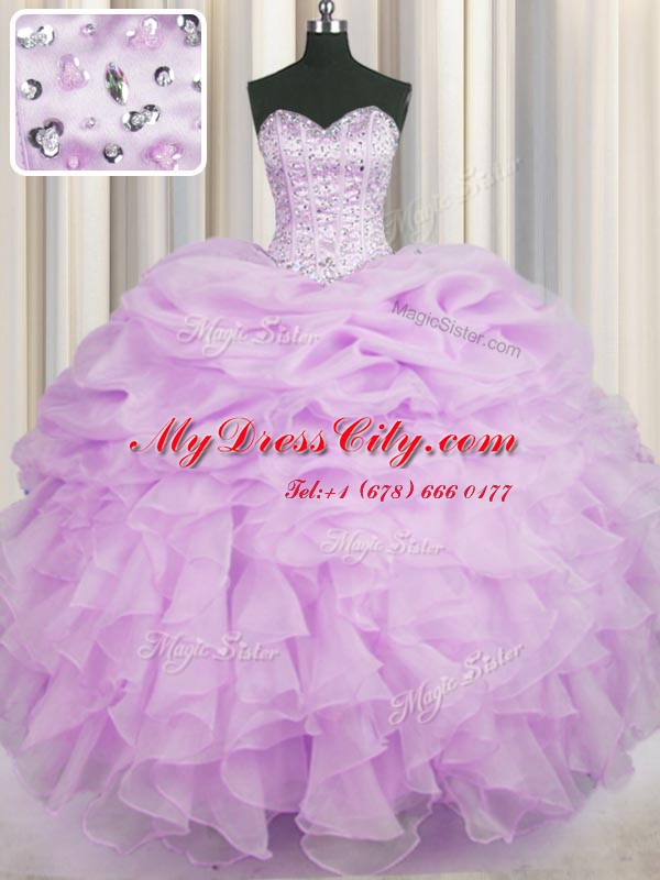 Low Price Sleeveless Lace Up Floor Length Beading and Ruffles Sweet 16 Quinceanera Dress