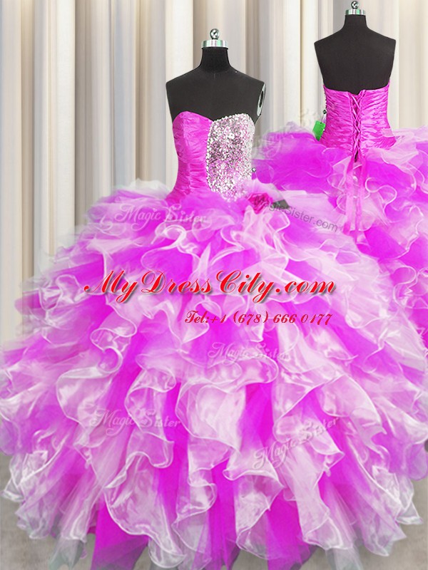 Decent Floor Length Ball Gowns Sleeveless Multi-color Quinceanera Dresses Lace Up