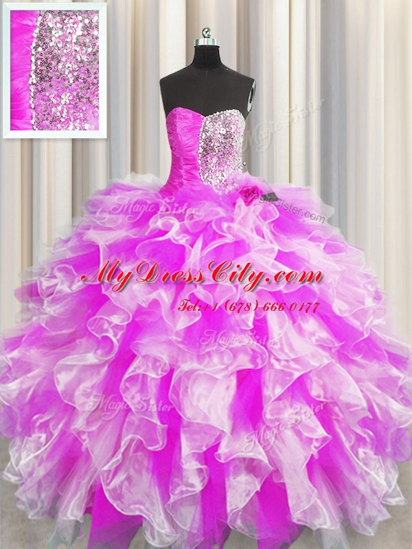 Decent Floor Length Ball Gowns Sleeveless Multi-color Quinceanera Dresses Lace Up