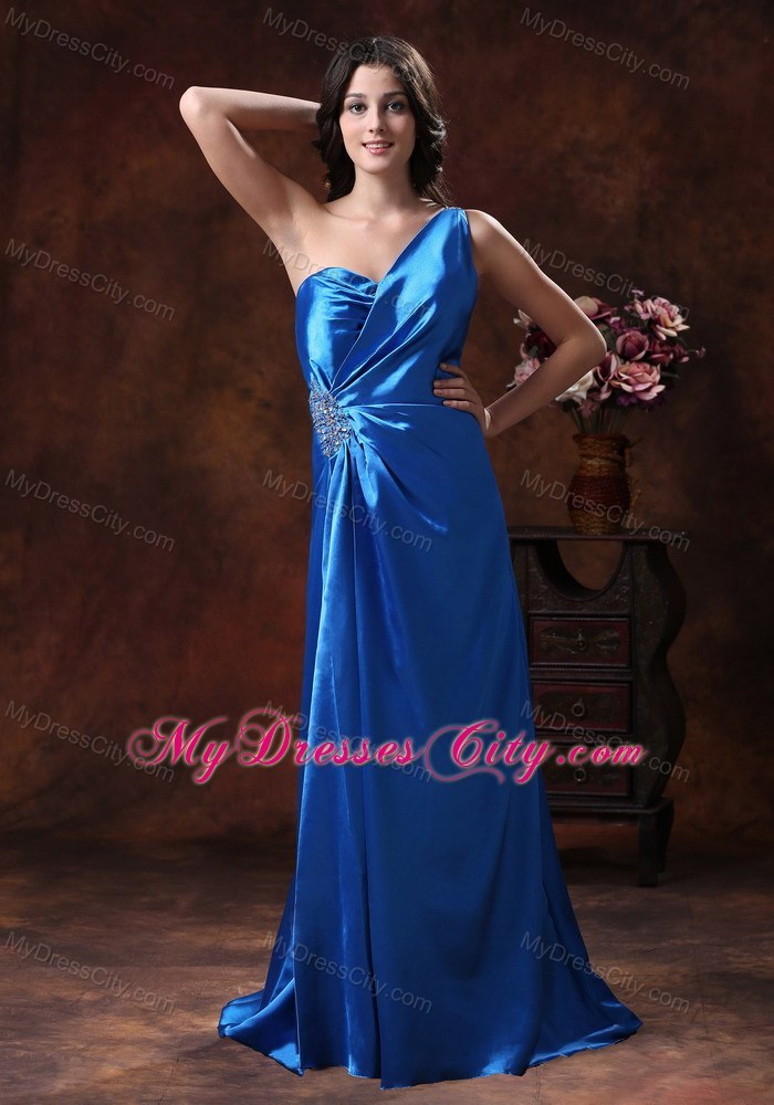 Attractive Sky Blue High Slit Prom Dress with Criss Cross Back