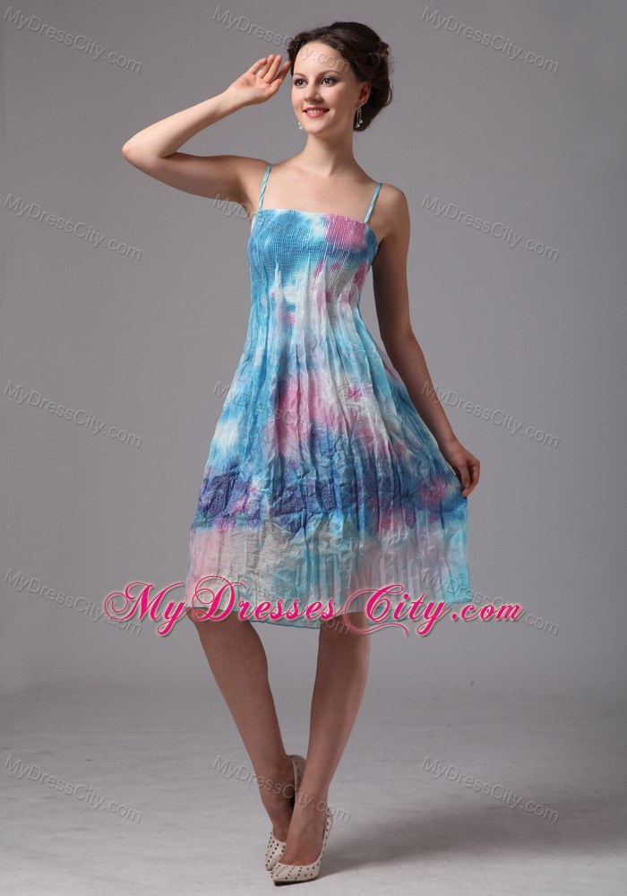 Colorful Printing Spaghetti Straps Short Homecoming Dress 2013