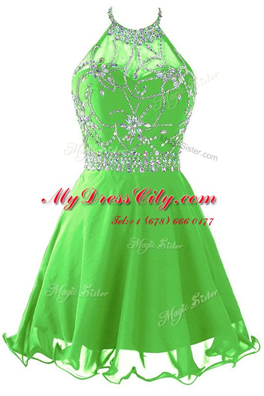 Glorious Scoop Mini Length Empire Sleeveless Dress for Prom Zipper