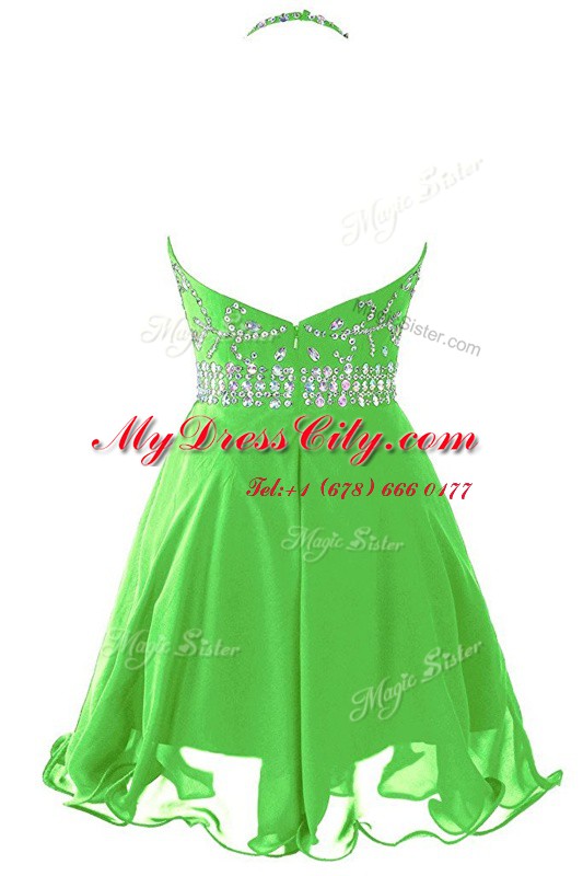 Glorious Scoop Mini Length Empire Sleeveless Dress for Prom Zipper