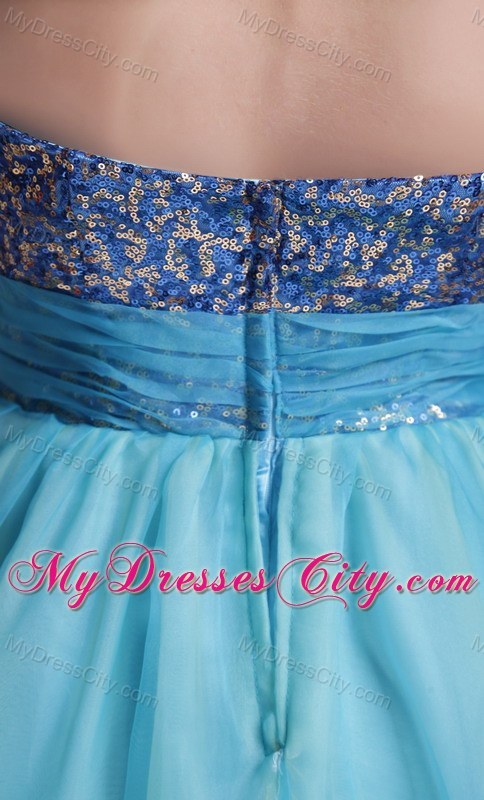 Organza Sweetheart Handle-made Flower sequin Prom Dress for Ladies