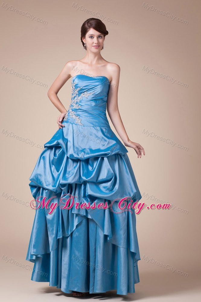 Beading Appliques Strapless Pick-ups Cool Back Prom Gown