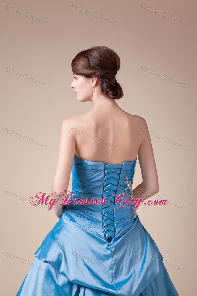 Beading Appliques Strapless Pick-ups Cool Back Prom Gown