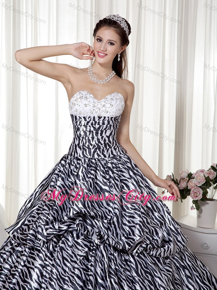 Luxurious Sweetheart Zebra 16 Birthday Dress in Party