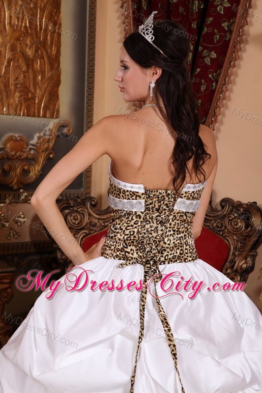2013 Multi-color Leopard Puffy Sweet 15 Dress Ruffled Layers on Sale