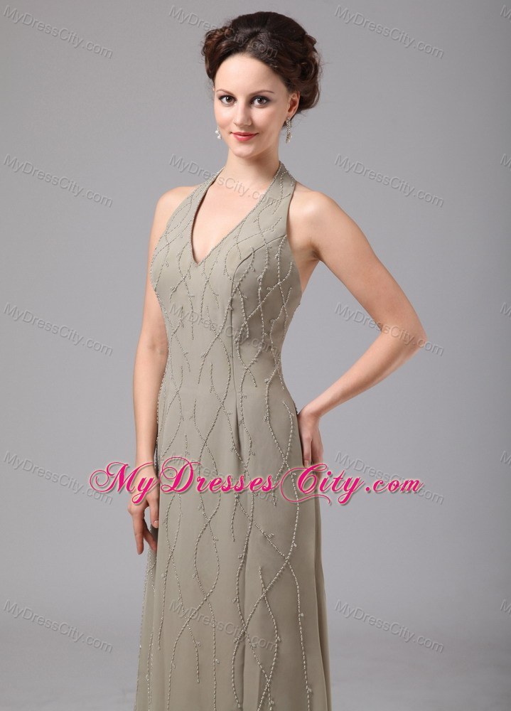 Halter Appliques Ankle-length Chiffon Wedding Outfits for Brides Mother
