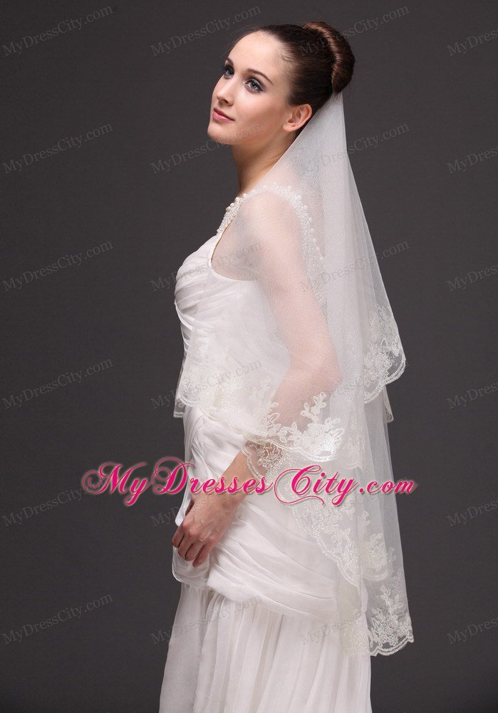 Lace Tulle Discount Bridal Veils For Wedding