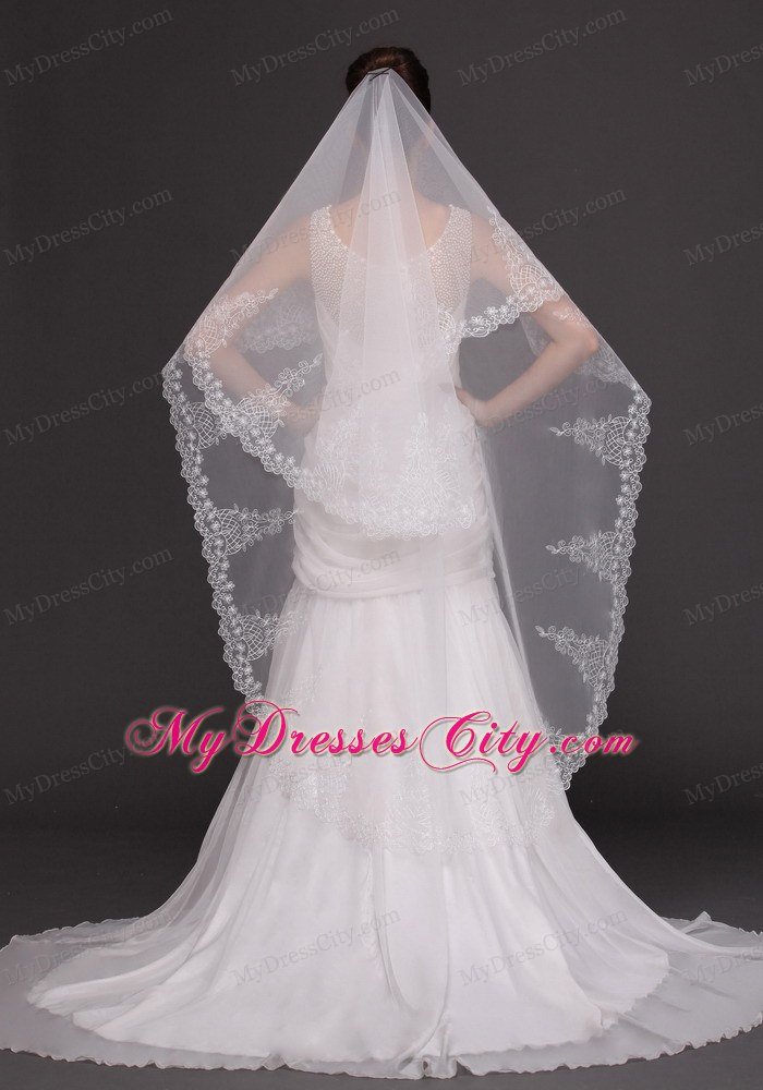 Lace Tulle Classic Bridal Veil For Wedding