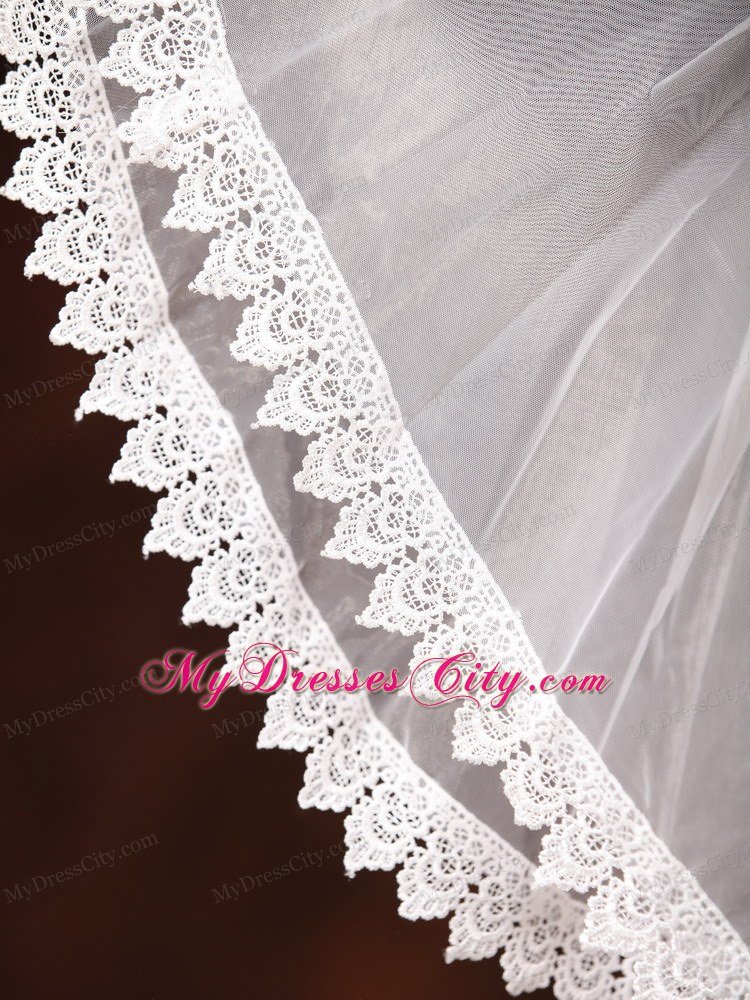 Two-tier Lace Edge And Tulle For Wedding