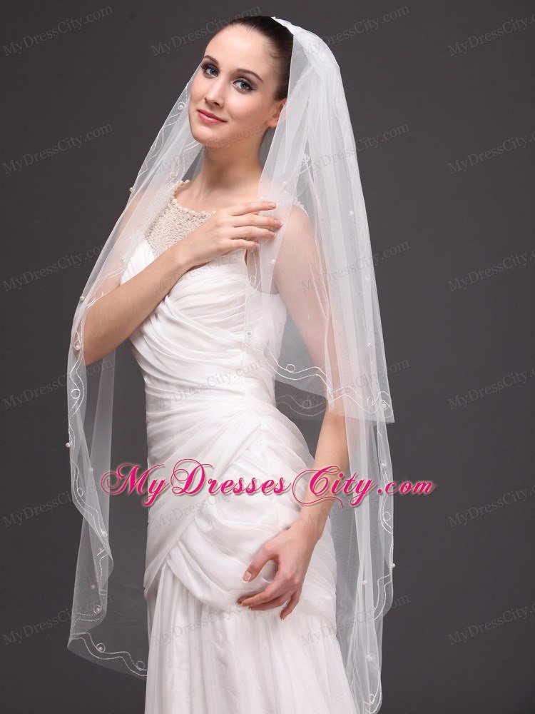 Two-tier Fingertip Wedding Bridal Veil For Wedding Party