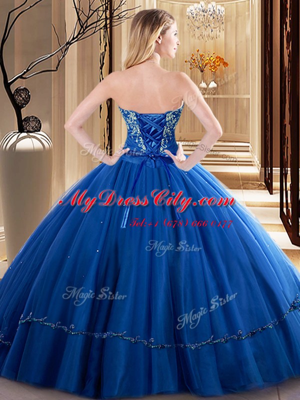 Fashionable Embroidery Quinceanera Gowns Fuchsia Lace Up Sleeveless Floor Length